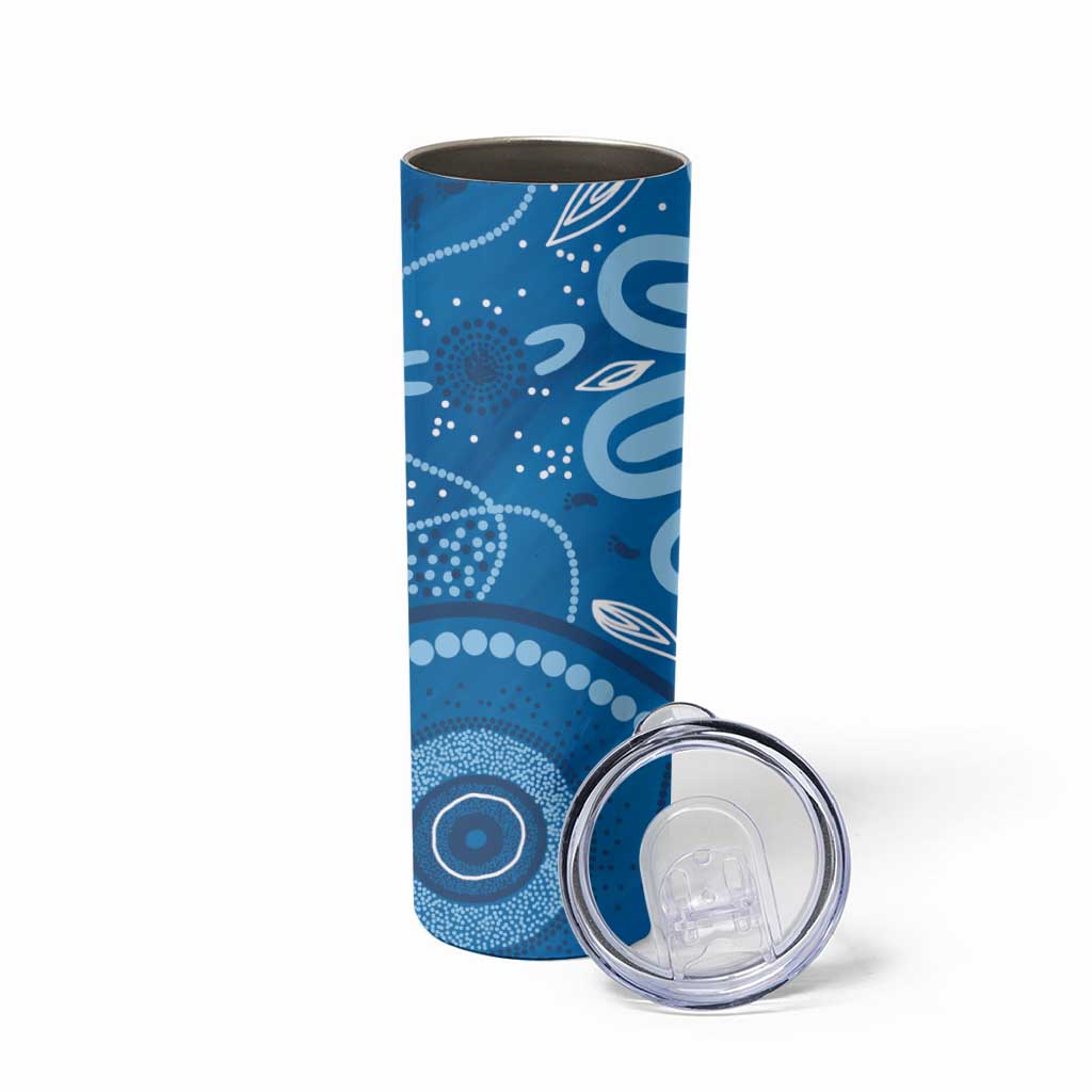 Australia Indigenous Skinny Tumbler Blue Ribbon Prostate Cancer Awareness - Aussie Hoodie