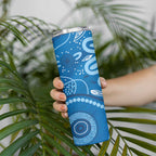 Australia Indigenous Skinny Tumbler Blue Ribbon Prostate Cancer Awareness - Aussie Hoodie