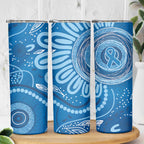 Australia Indigenous Skinny Tumbler Blue Ribbon Prostate Cancer Awareness - Aussie Hoodie