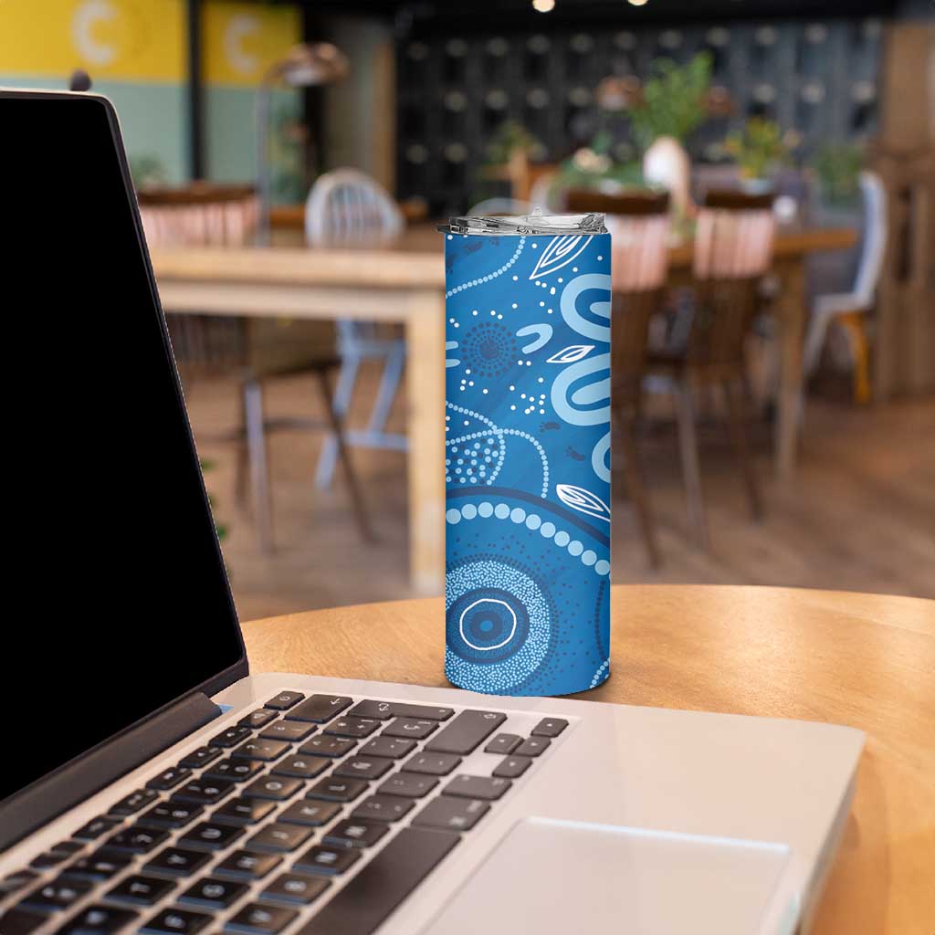Australia Indigenous Skinny Tumbler Blue Ribbon Prostate Cancer Awareness - Aussie Hoodie