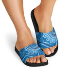 Australia Indigenous Slide Sandals Blue Ribbon Prostate Cancer Awareness - Aussie Hoodie