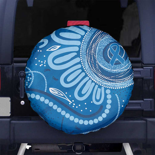 Australia Indigenous Spare Tire Cover Blue Ribbon Prostate Cancer Awareness - Aussie Hoodie