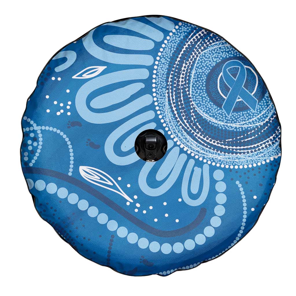 Australia Indigenous Spare Tire Cover Blue Ribbon Prostate Cancer Awareness - Aussie Hoodie