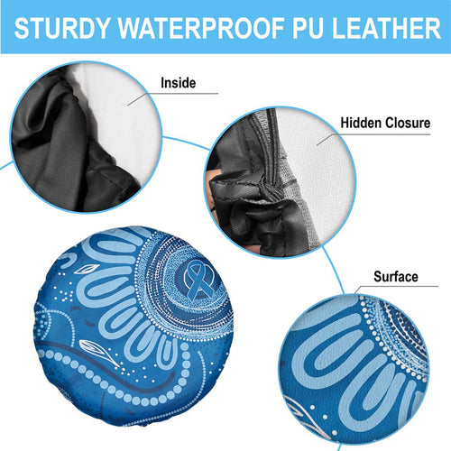 Australia Indigenous Spare Tire Cover Blue Ribbon Prostate Cancer Awareness - Aussie Hoodie