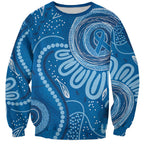 Australia Indigenous Sweatshirt Blue Ribbon Prostate Cancer Awareness - Aussie Hoodie