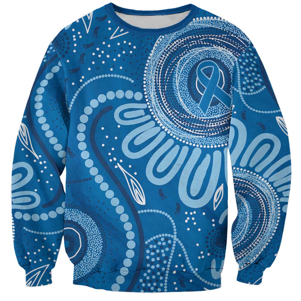 Australia Indigenous Sweatshirt Blue Ribbon Prostate Cancer Awareness - Aussie Hoodie