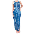 Australia Indigenous Tank Maxi Dress Blue Ribbon Prostate Cancer Awareness - Aussie Hoodie