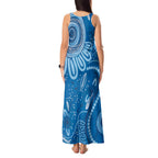 Australia Indigenous Tank Maxi Dress Blue Ribbon Prostate Cancer Awareness - Aussie Hoodie