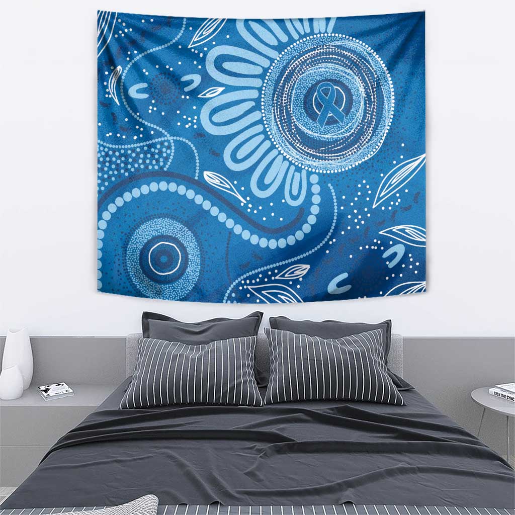 Australia Indigenous Tapestry Blue Ribbon Prostate Cancer Awareness - Aussie Hoodie