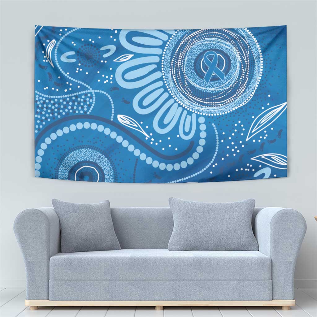 Australia Indigenous Tapestry Blue Ribbon Prostate Cancer Awareness - Aussie Hoodie