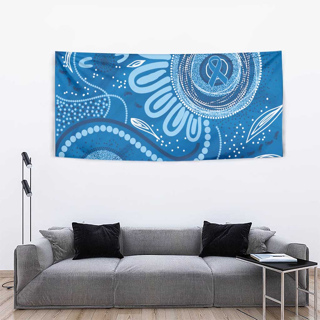 Australia Indigenous Tapestry Blue Ribbon Prostate Cancer Awareness - Aussie Hoodie