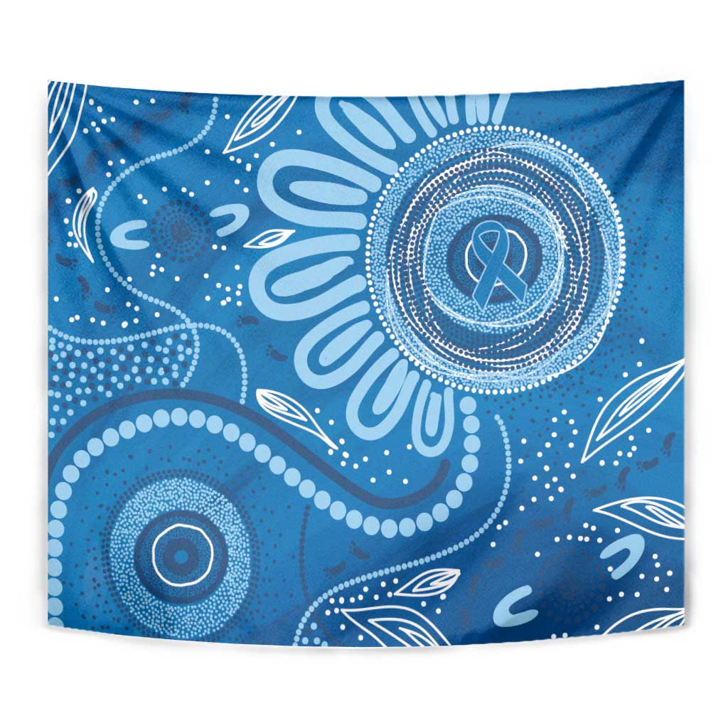 Australia Indigenous Tapestry Blue Ribbon Prostate Cancer Awareness - Aussie Hoodie