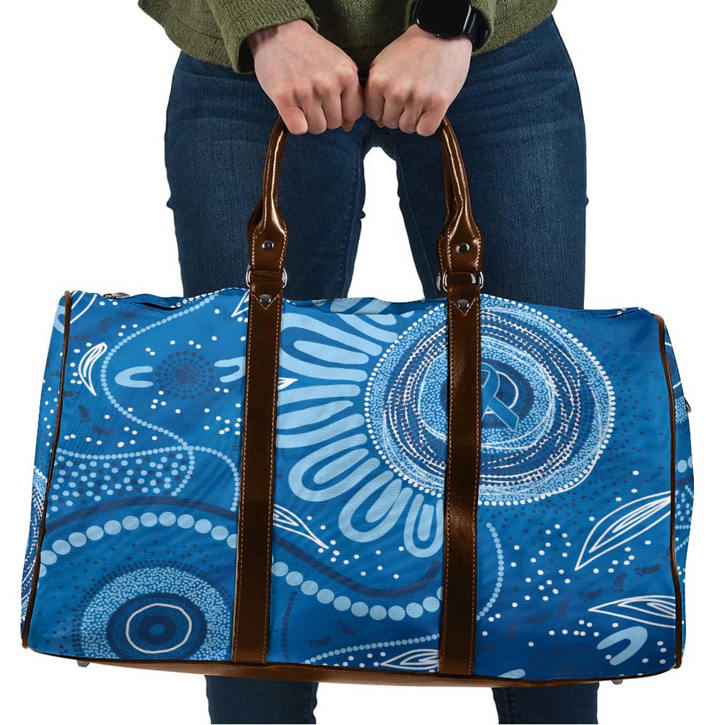 Australia Indigenous Travel Bag Blue Ribbon Prostate Cancer Awareness - Aussie Hoodie