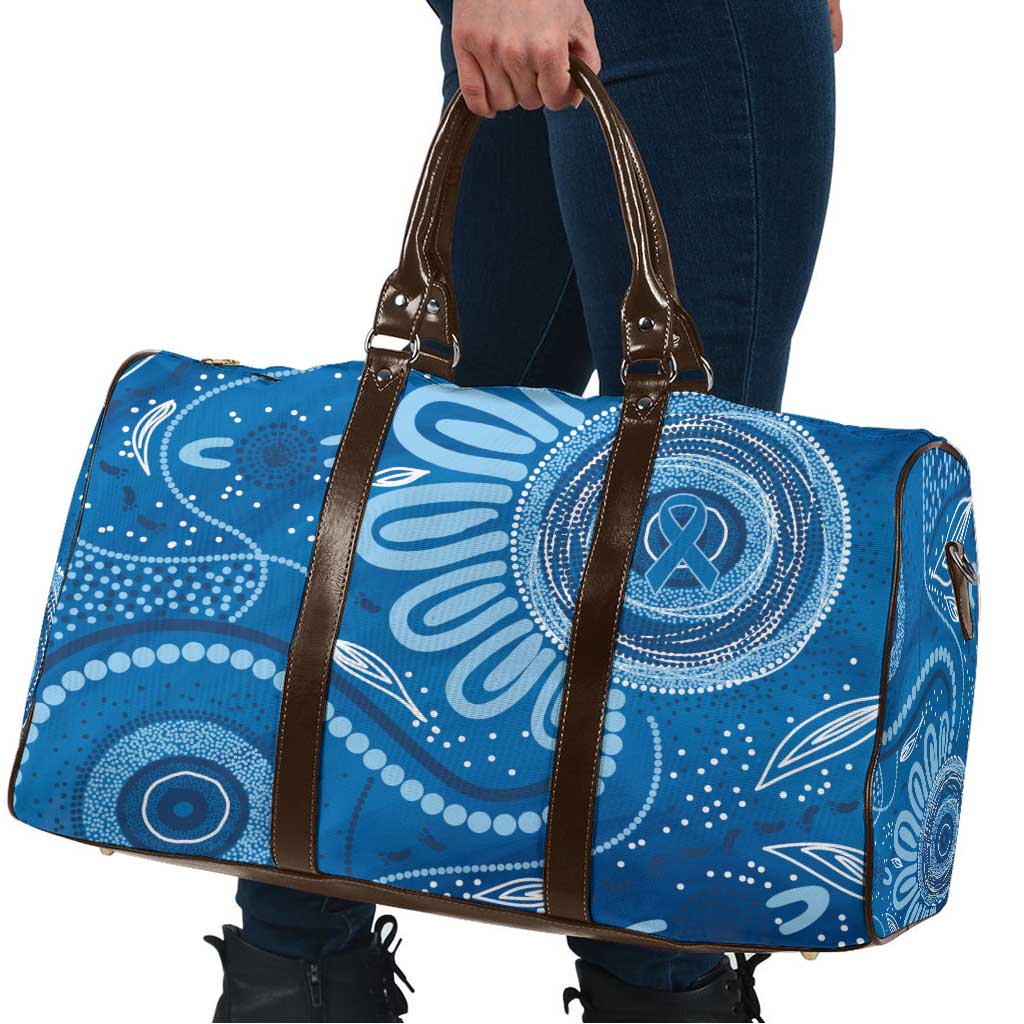 Australia Indigenous Travel Bag Blue Ribbon Prostate Cancer Awareness - Aussie Hoodie