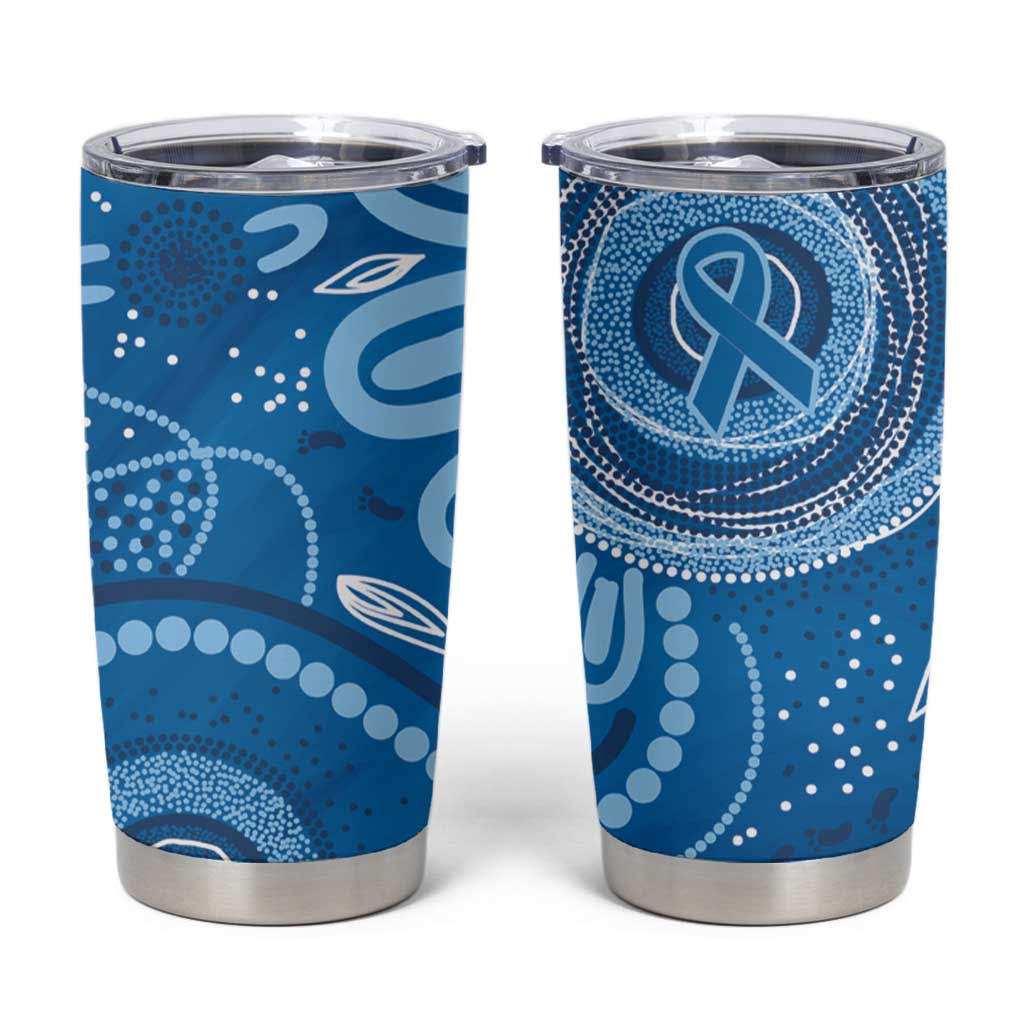 Australia Indigenous Tumbler Cup Blue Ribbon Prostate Cancer Awareness - Aussie Hoodie