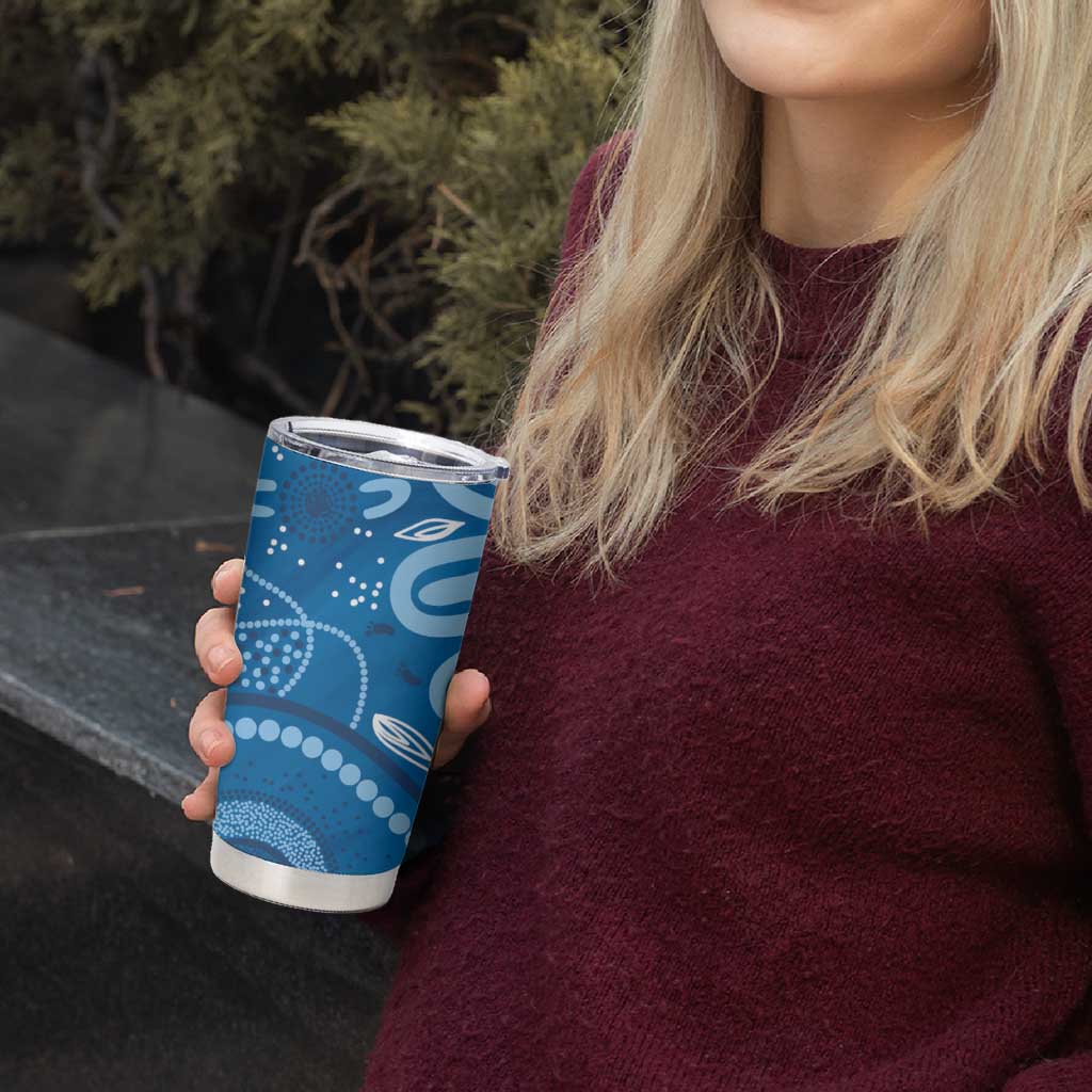 Australia Indigenous Tumbler Cup Blue Ribbon Prostate Cancer Awareness - Aussie Hoodie