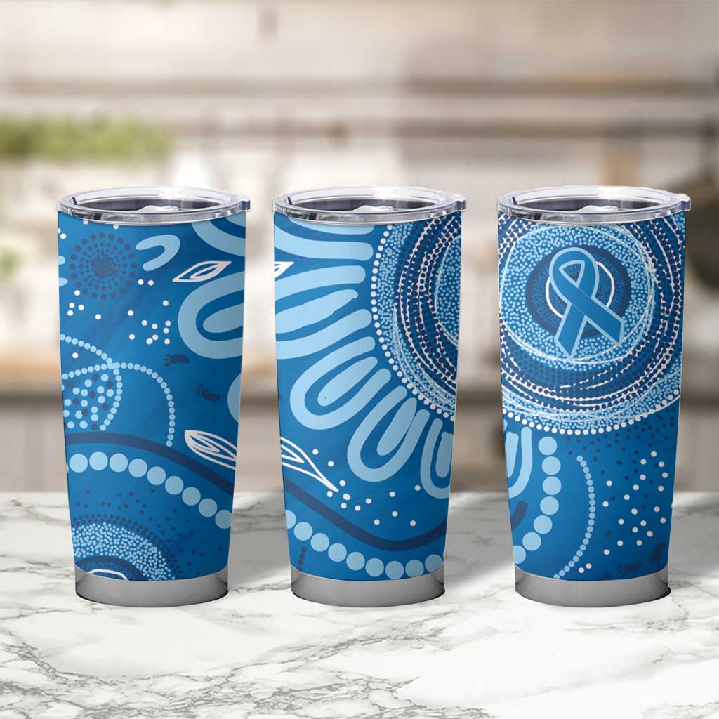 Australia Indigenous Tumbler Cup Blue Ribbon Prostate Cancer Awareness - Aussie Hoodie