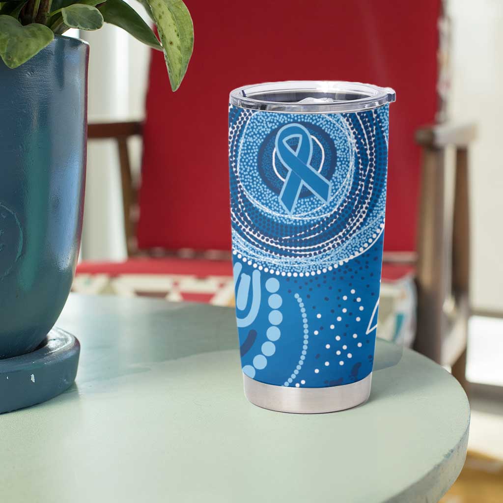Australia Indigenous Tumbler Cup Blue Ribbon Prostate Cancer Awareness - Aussie Hoodie