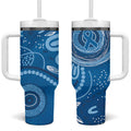 Australia Indigenous Tumbler With Handle Blue Ribbon Prostate Cancer Awareness - Aussie Hoodie