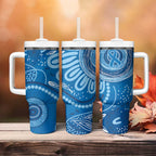 Australia Indigenous Tumbler With Handle Blue Ribbon Prostate Cancer Awareness - Aussie Hoodie