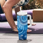 Australia Indigenous Tumbler With Handle Blue Ribbon Prostate Cancer Awareness - Aussie Hoodie
