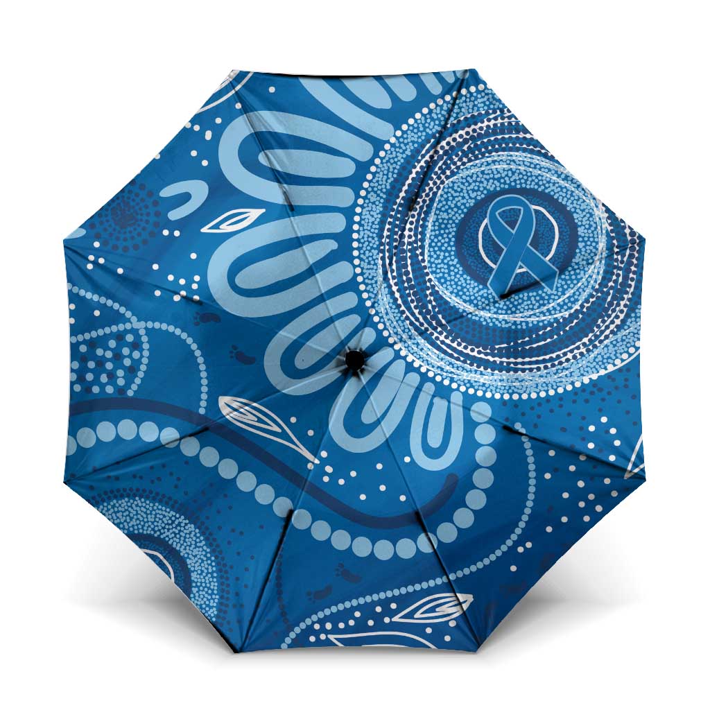 Australia Indigenous Umbrella Blue Ribbon Prostate Cancer Awareness - Aussie Hoodie