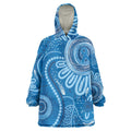 Australia Indigenous Wearable Blanket Hoodie Blue Ribbon Prostate Cancer Awareness - Aussie Hoodie