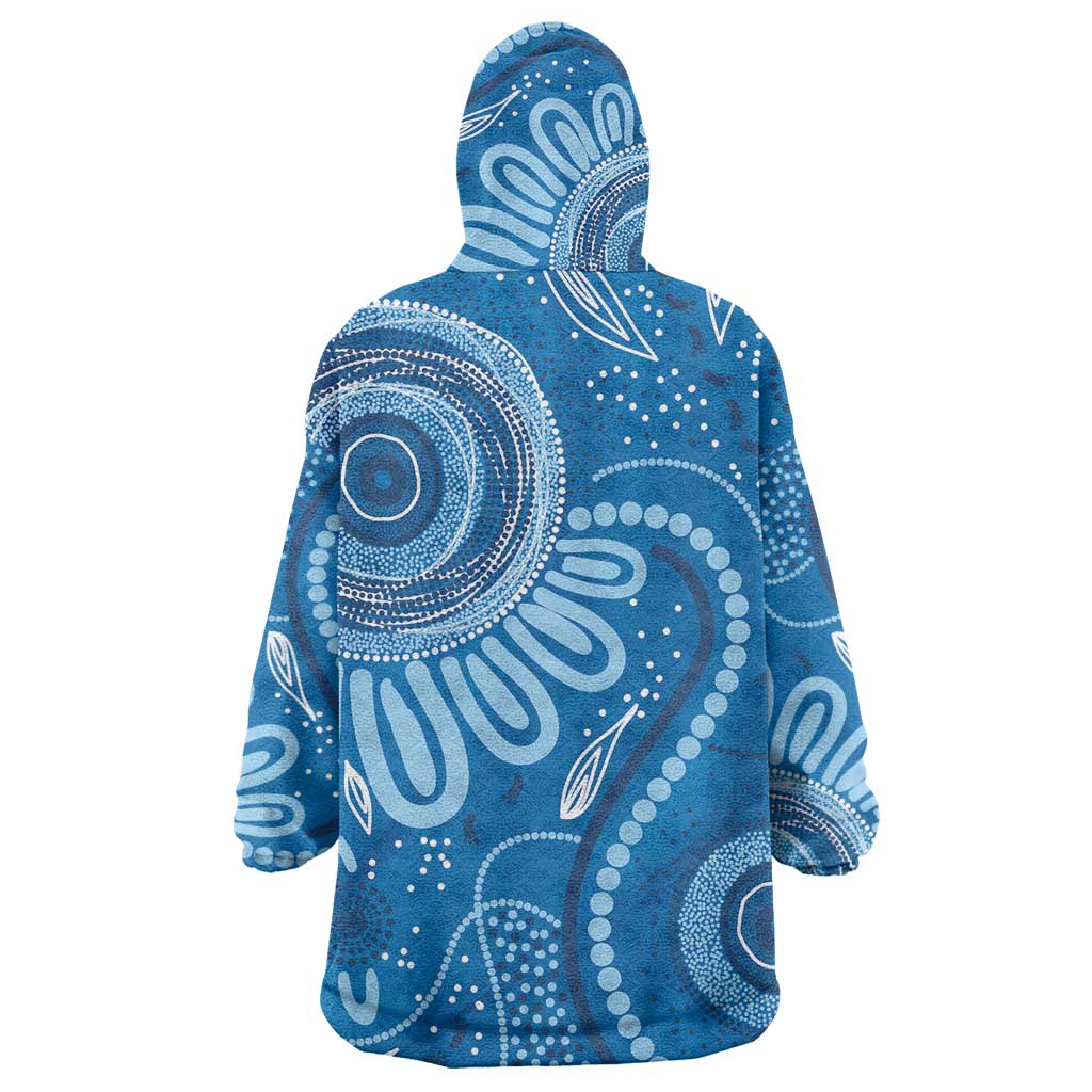 Australia Indigenous Wearable Blanket Hoodie Blue Ribbon Prostate Cancer Awareness - Aussie Hoodie
