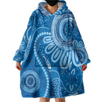 Australia Indigenous Wearable Blanket Hoodie Blue Ribbon Prostate Cancer Awareness - Aussie Hoodie