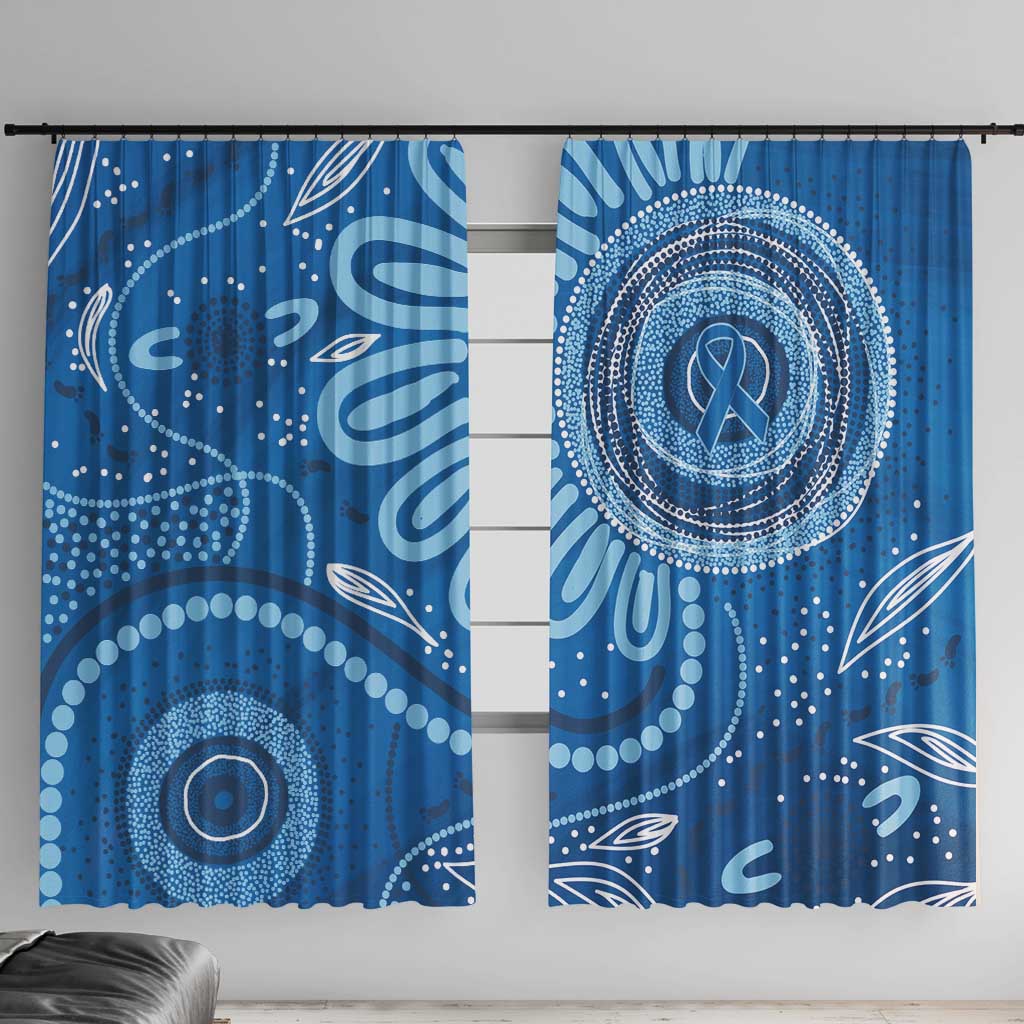 Australia Indigenous Window Curtain Blue Ribbon Prostate Cancer Awareness - Aussie Hoodie