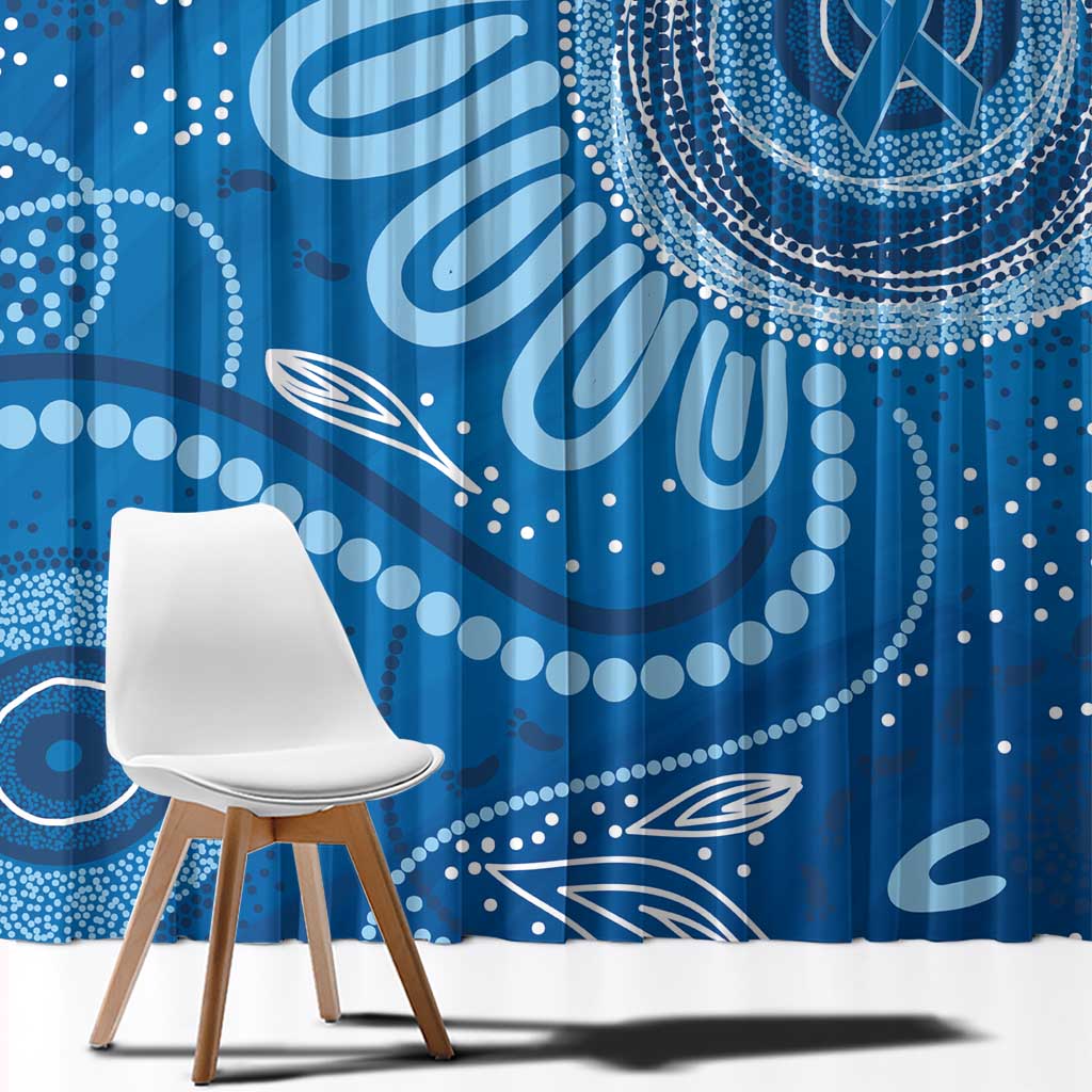 Australia Indigenous Window Curtain Blue Ribbon Prostate Cancer Awareness - Aussie Hoodie