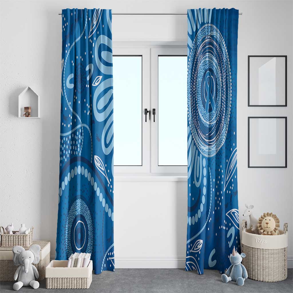 Australia Indigenous Window Curtain Blue Ribbon Prostate Cancer Awareness - Aussie Hoodie