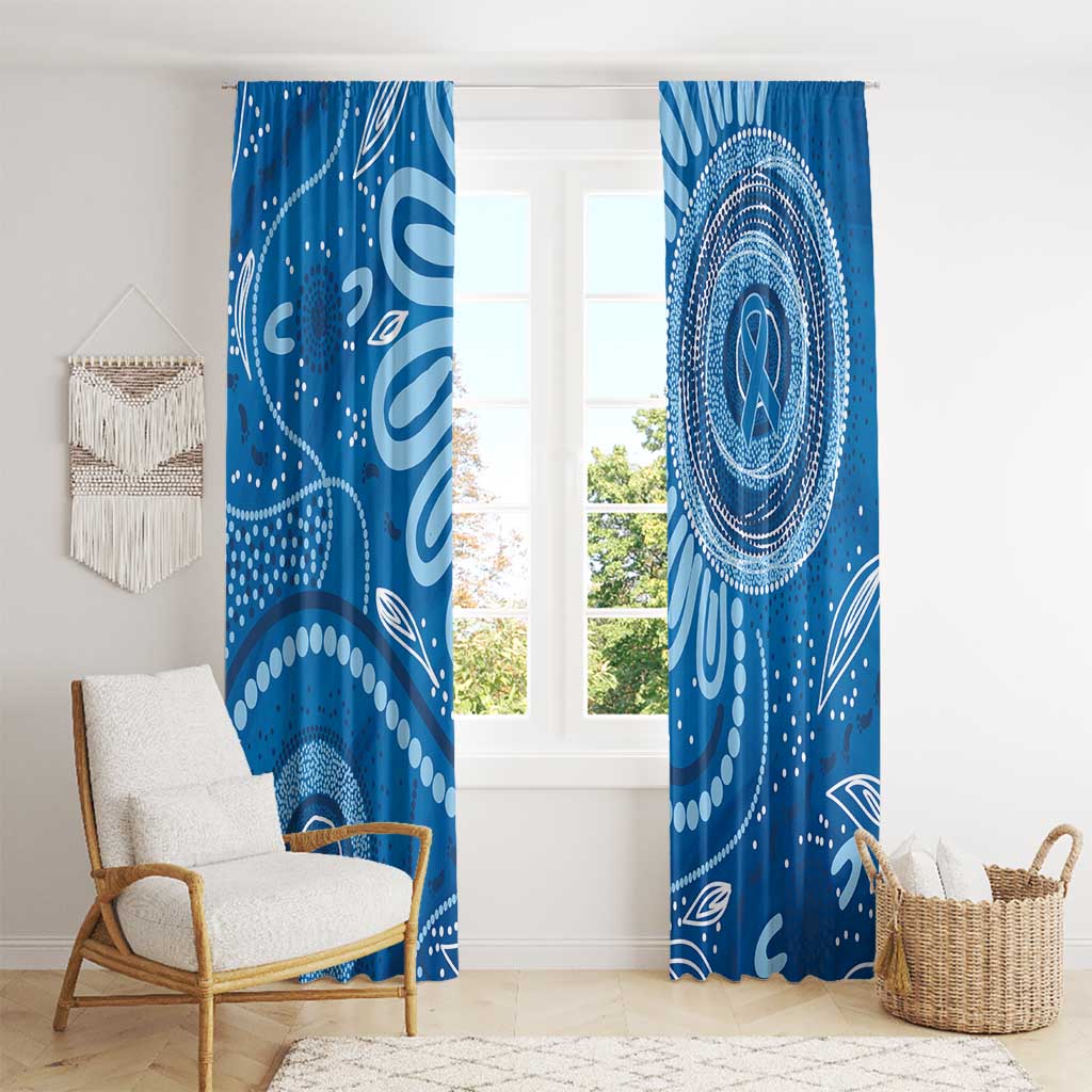 Australia Indigenous Window Curtain Blue Ribbon Prostate Cancer Awareness - Aussie Hoodie