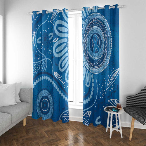 Australia Indigenous Window Curtain Blue Ribbon Prostate Cancer Awareness - Aussie Hoodie