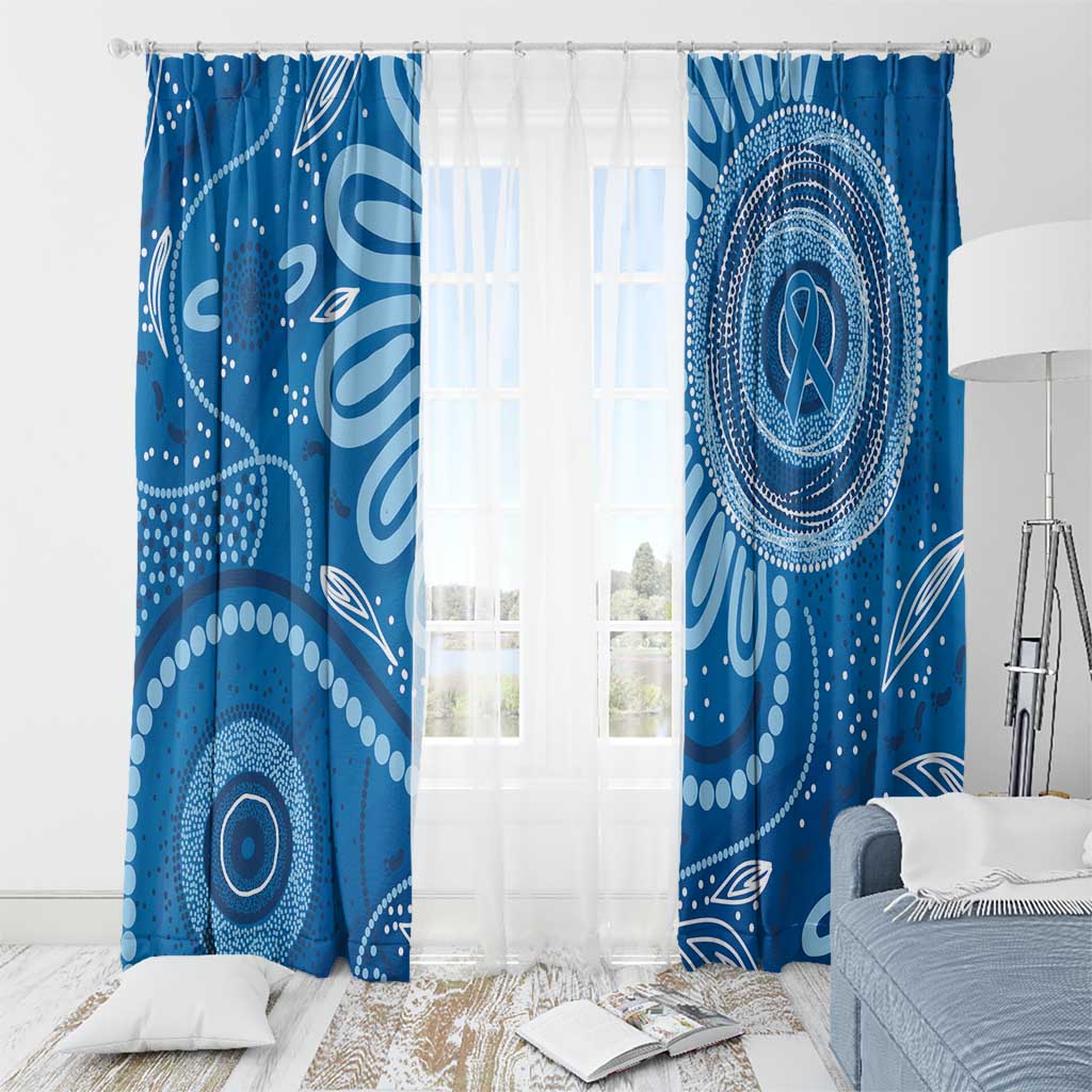 Australia Indigenous Window Curtain Blue Ribbon Prostate Cancer Awareness - Aussie Hoodie