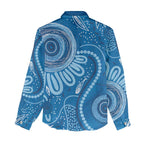 Australia Indigenous Women Casual Shirt Blue Ribbon Prostate Cancer Awareness - Aussie Hoodie