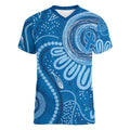 Australia Indigenous Women V-Neck T-Shirt Blue Ribbon Prostate Cancer Awareness - Aussie Hoodie