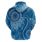 Australia Indigenous Zip Hoodie Blue Ribbon Prostate Cancer Awareness - Aussie Hoodie