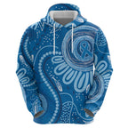 Australia Indigenous Zip Hoodie Blue Ribbon Prostate Cancer Awareness - Aussie Hoodie