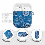 Australia Indigenous Prostate Cancer Awareness AirPods Case Blue Ribbon Aboriginal Art - Aussie Hoodie