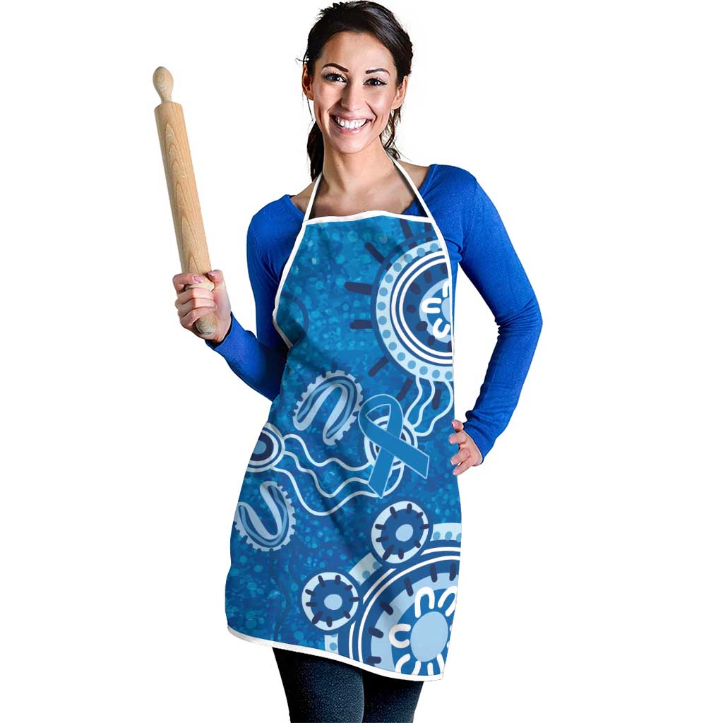 Australia Indigenous Prostate Cancer Awareness Apron Blue Ribbon Aboriginal Art - Aussie Hoodie