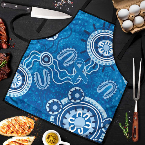 Australia Indigenous Prostate Cancer Awareness Apron Blue Ribbon Aboriginal Art - Aussie Hoodie