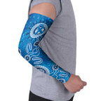 Australia Indigenous Prostate Cancer Awareness Arm Sleeves Blue Ribbon Aboriginal Art - Aussie Hoodie