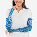 Australia Indigenous Prostate Cancer Awareness Arm Sleeves Blue Ribbon Aboriginal Art - Aussie Hoodie