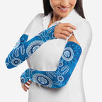 Australia Indigenous Prostate Cancer Awareness Arm Sleeves Blue Ribbon Aboriginal Art - Aussie Hoodie
