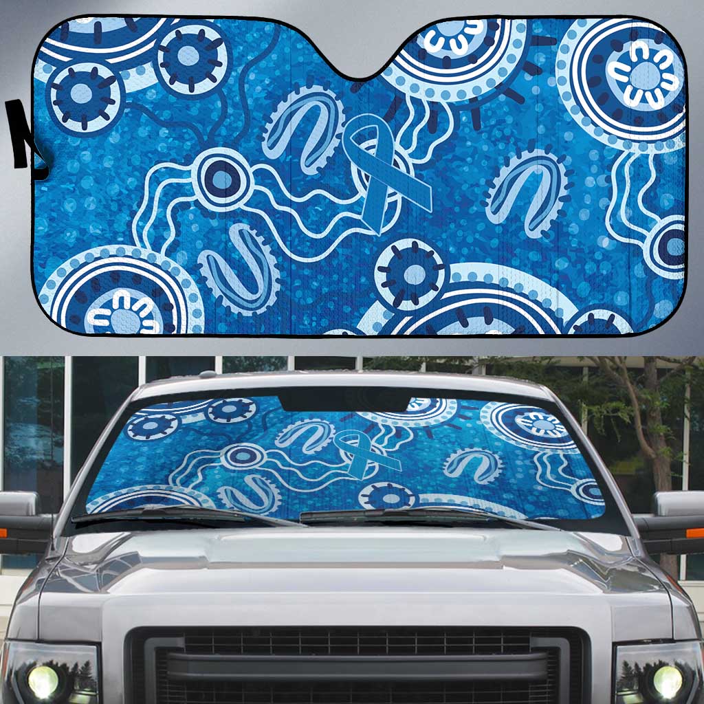 Australia Indigenous Prostate Cancer Awareness Auto Sun Shade Blue Ribbon Aboriginal Art - Aussie Hoodie