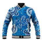 Australia Indigenous Prostate Cancer Awareness Baseball Jacket Blue Ribbon Aboriginal Art - Aussie Hoodie