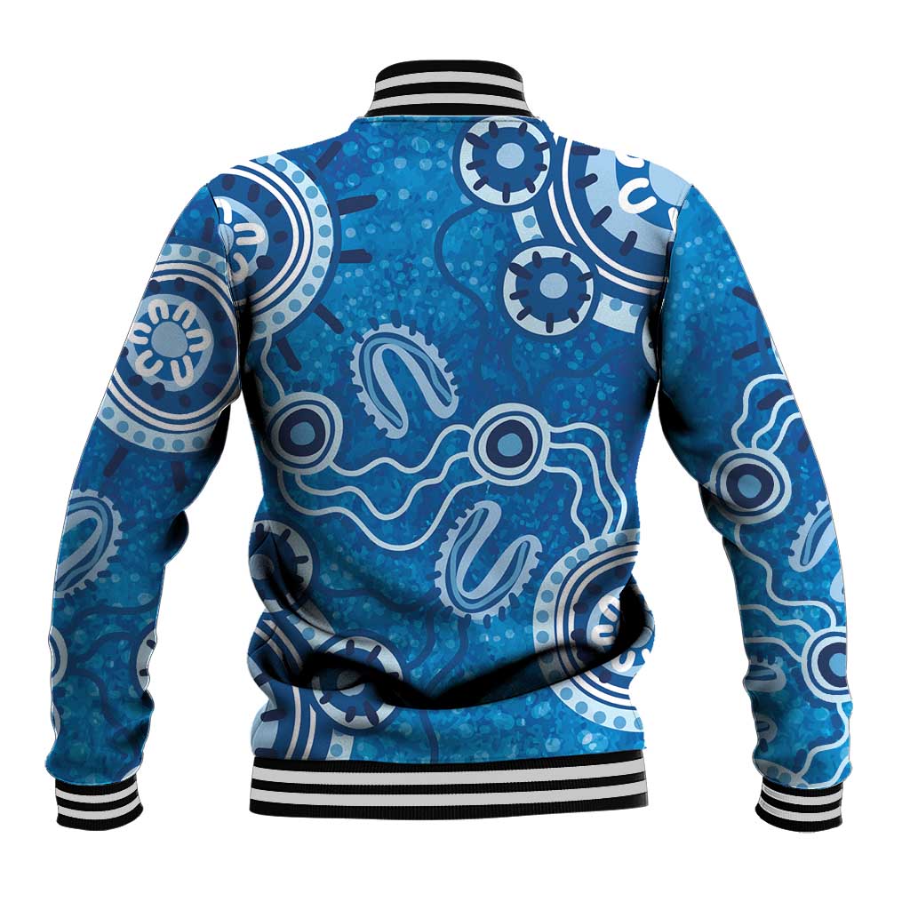 Australia Indigenous Prostate Cancer Awareness Baseball Jacket Blue Ribbon Aboriginal Art - Aussie Hoodie