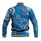 Australia Indigenous Prostate Cancer Awareness Baseball Jacket Blue Ribbon Aboriginal Art - Aussie Hoodie