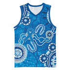Australia Indigenous Prostate Cancer Awareness Basketball Jersey Blue Ribbon Aboriginal Art - Aussie Hoodie